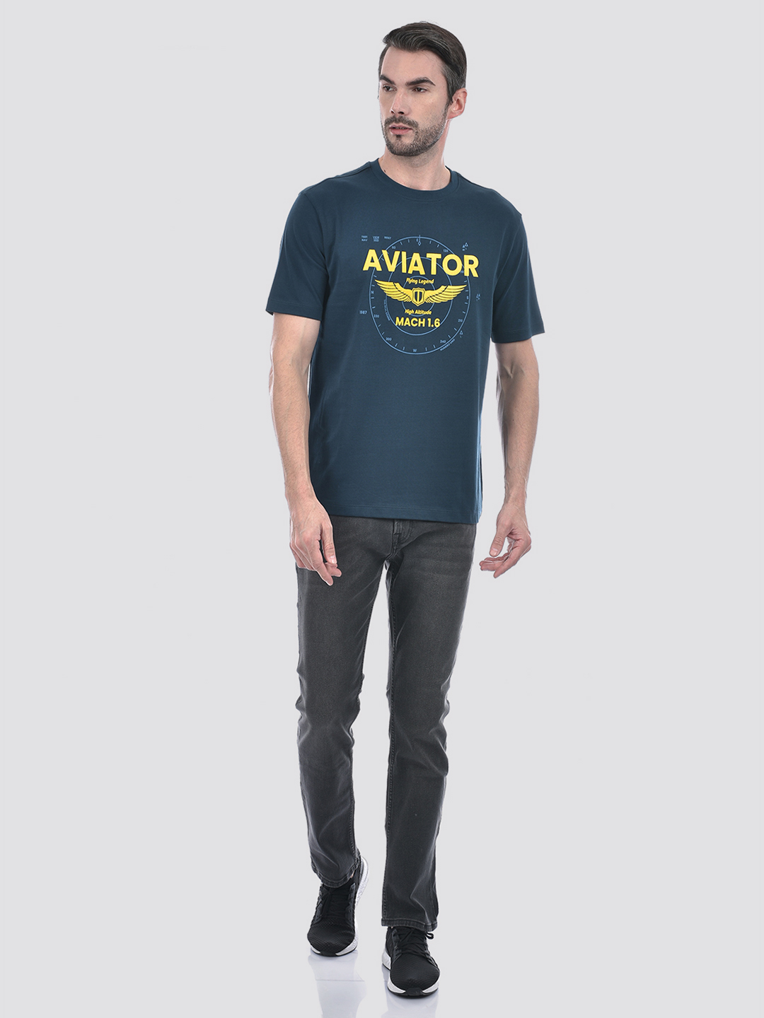 Numero Uno Men Navy Aviator Graphic T-Shirt